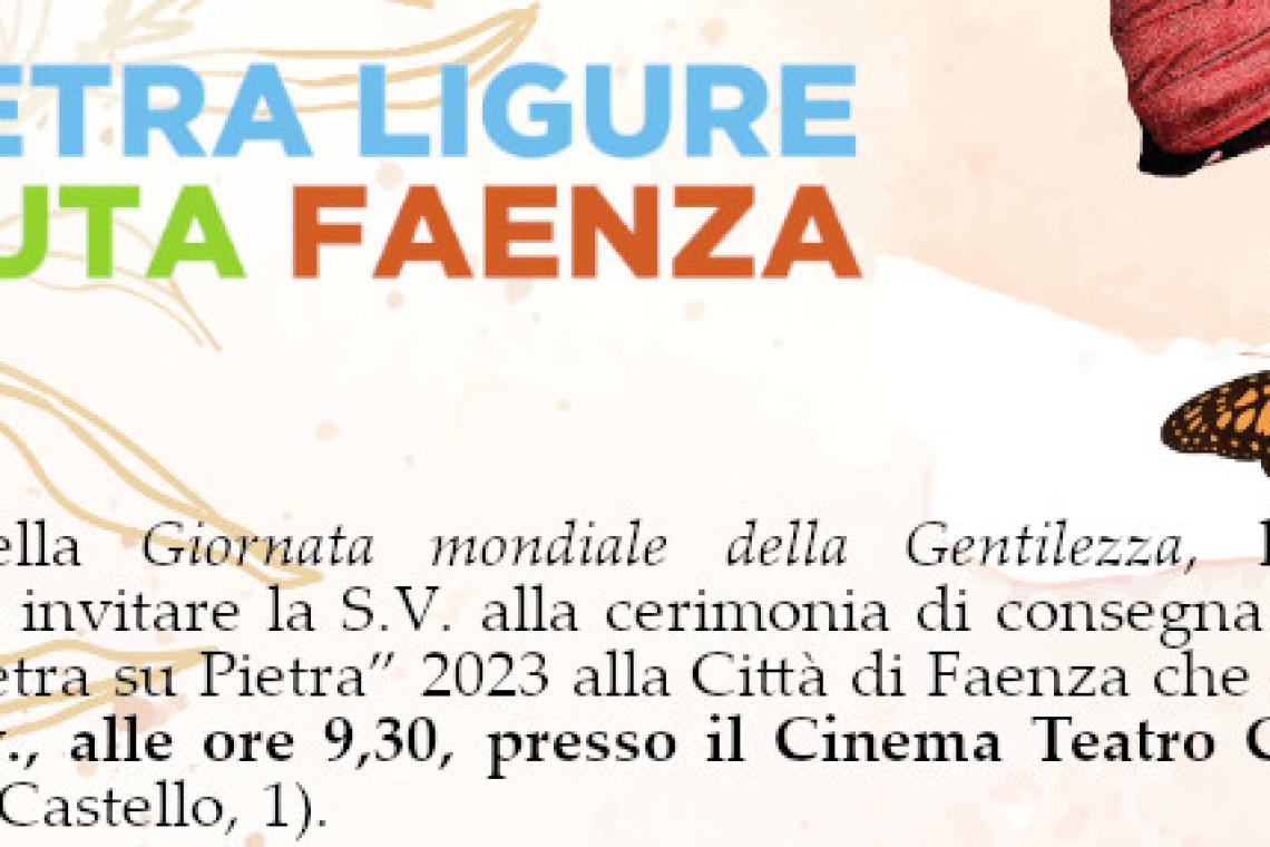 Cena solidale "Pietra su Pietra 2023 | Pietra Ligure aiuta Faenza